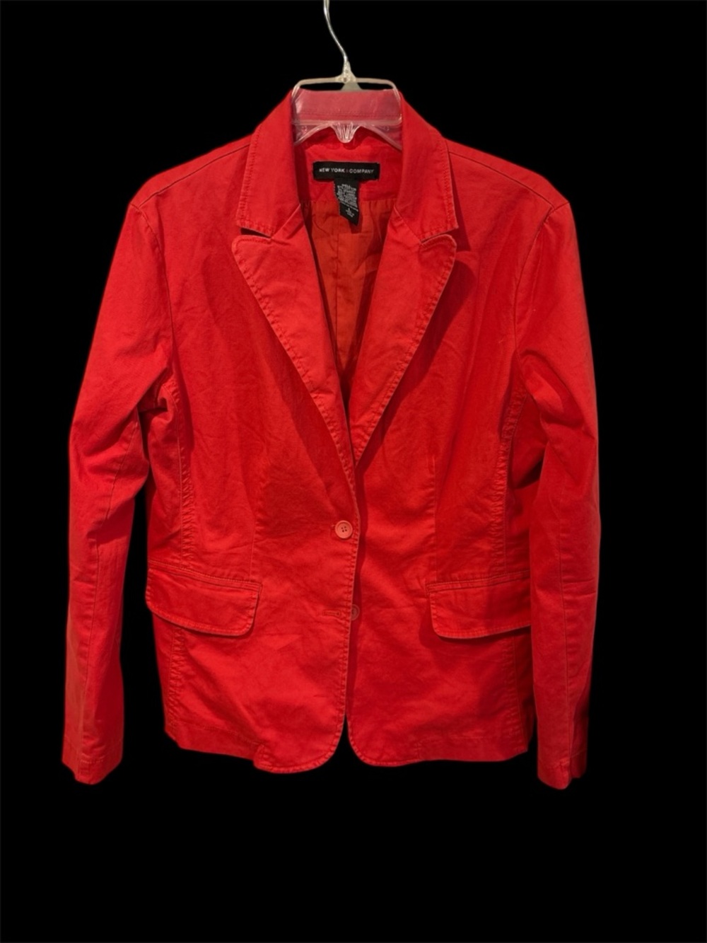New York & Company Vibrant Red Single-Button Women's Blazer